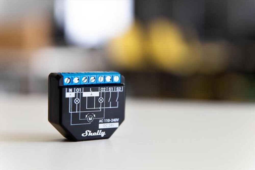 Immagine del prodotto SHELLY - Interruttore Relè WiFi 2 canali PLUS 2PM-TWO PACK-Nero