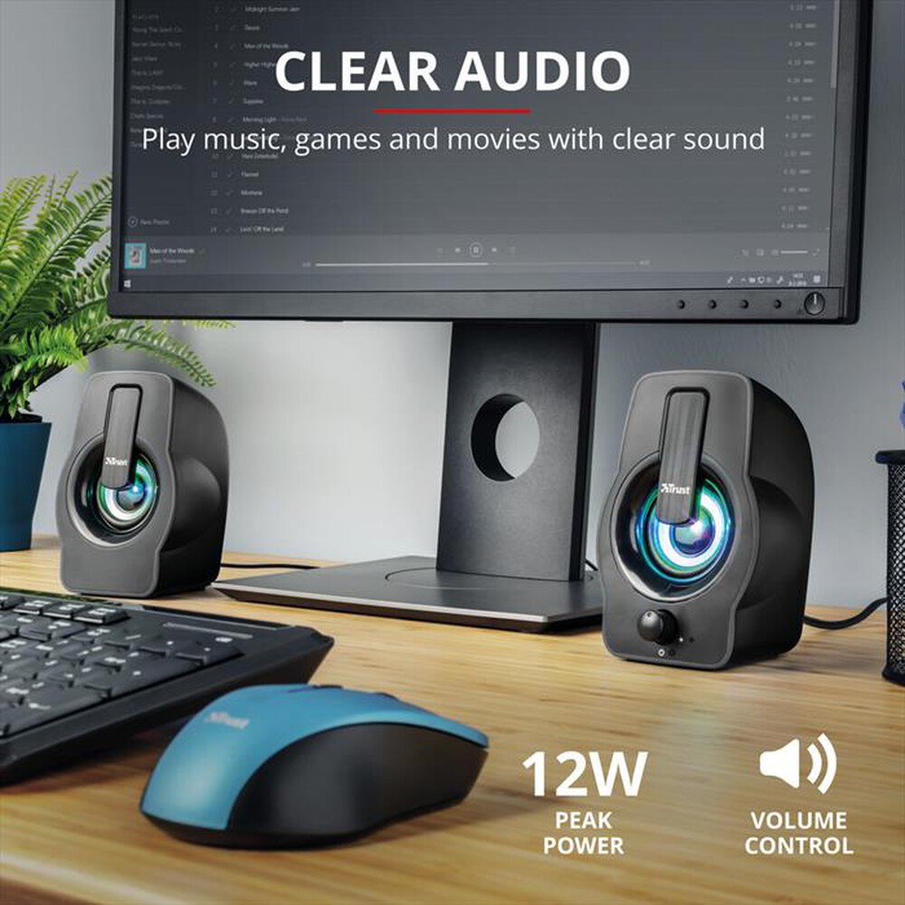 "TRUST - GEMI RGB 2.0 SPKR ST BLK-Black"