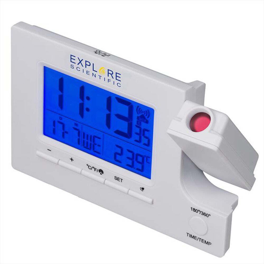 "EXPLORE SCIENTIFIC - RDP1003 OROLOGIO RADIOCONTROLLATO CON PROIEZIONE-White"
