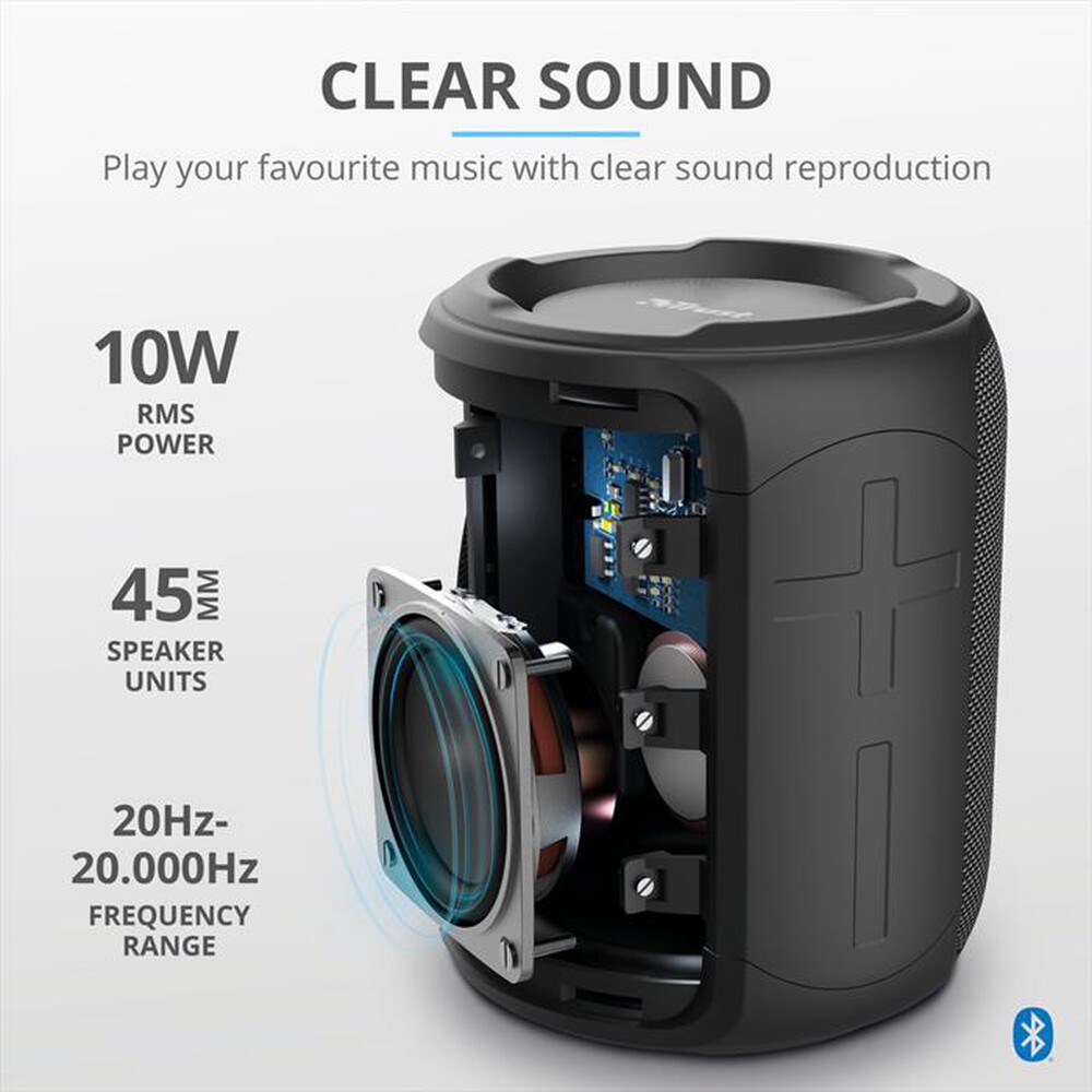 "TRUST - CARO COMPACT BLUETOOTH SPEAKER-Black"