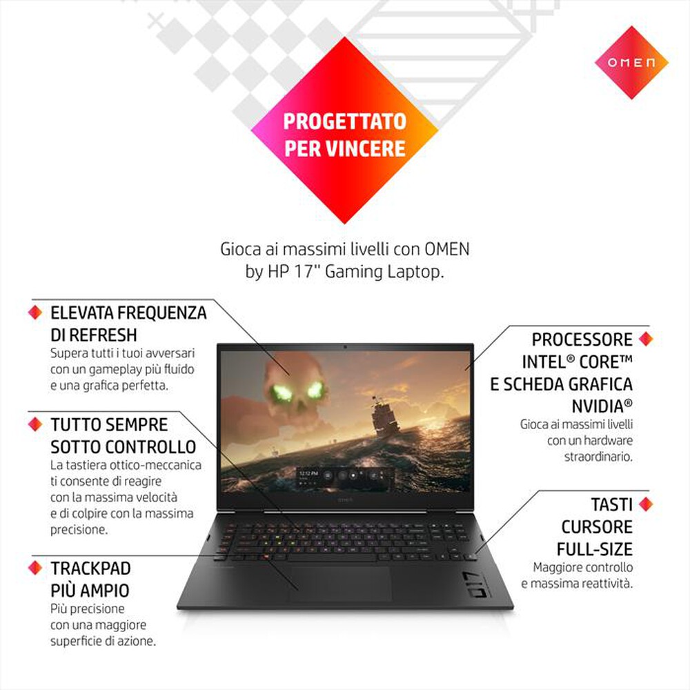 "HP - OMEN 17-CK0009NL-Shadow Black"