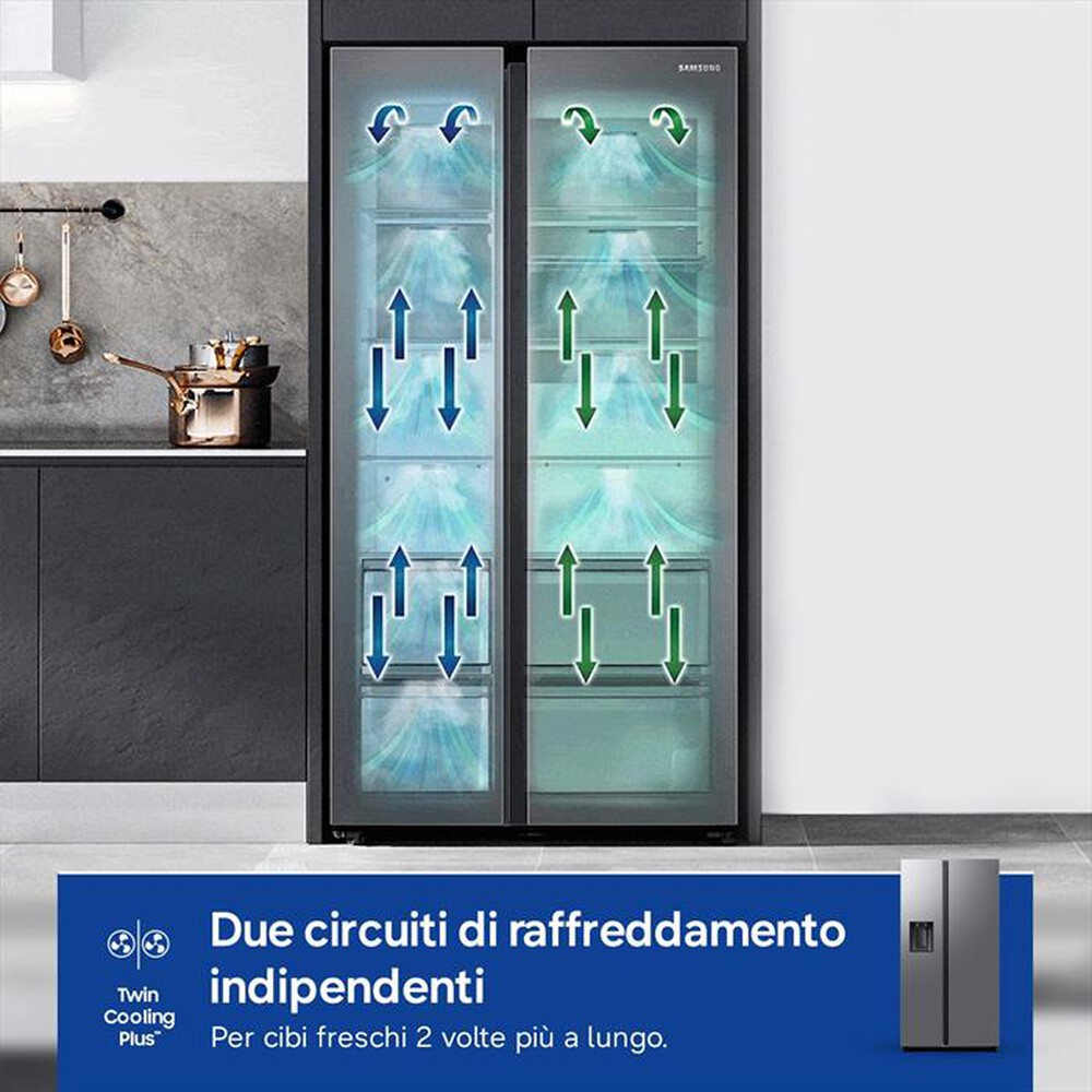 Immagine del prodotto SAMSUNG - Frigorifero side by side RS80F67KCTEF Classe C-Inox