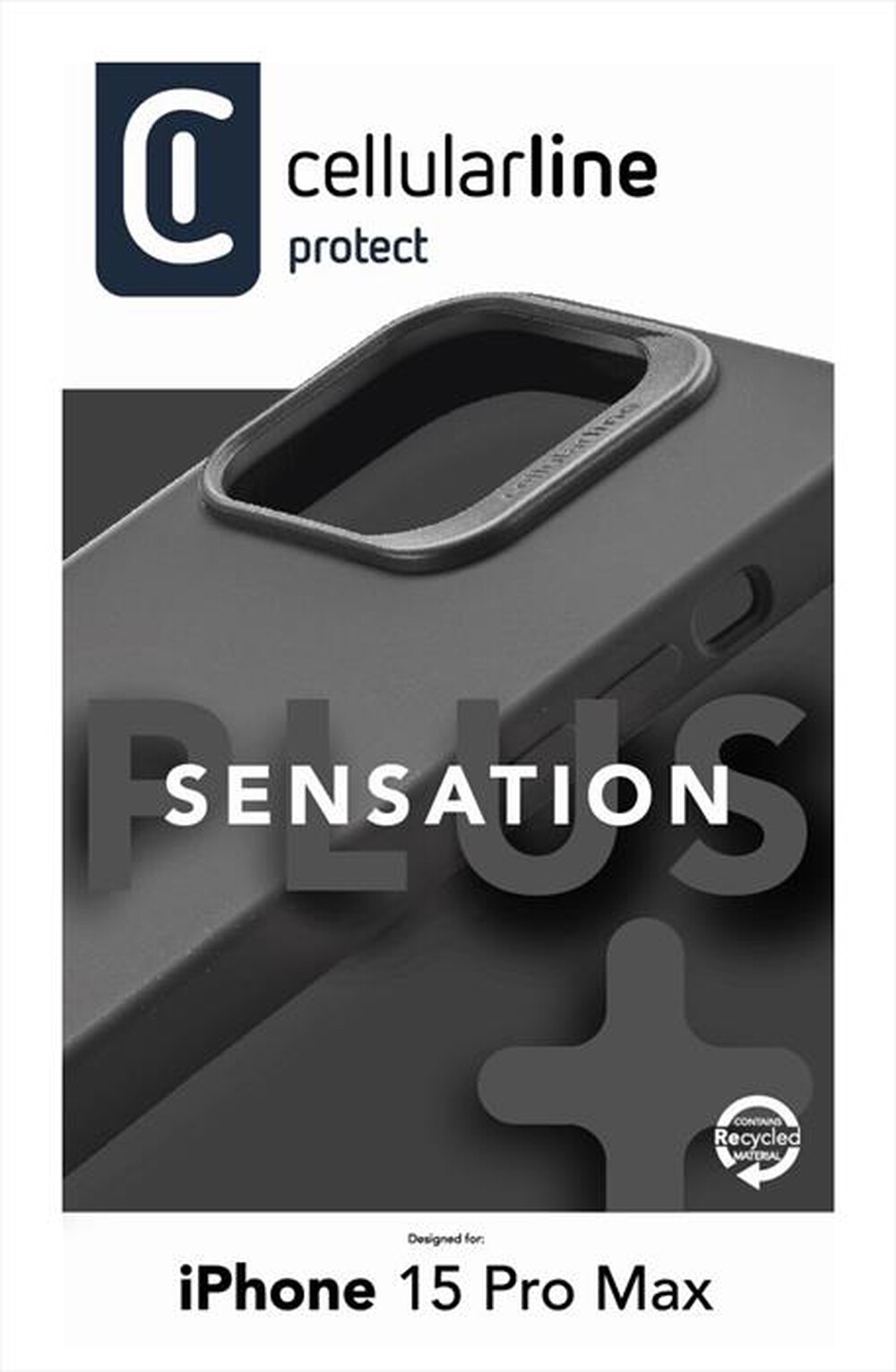 "CELLULARLINE - Custodia back SENSPLUSIPH15PRMK iPhone 15 Pro Max-Nero"