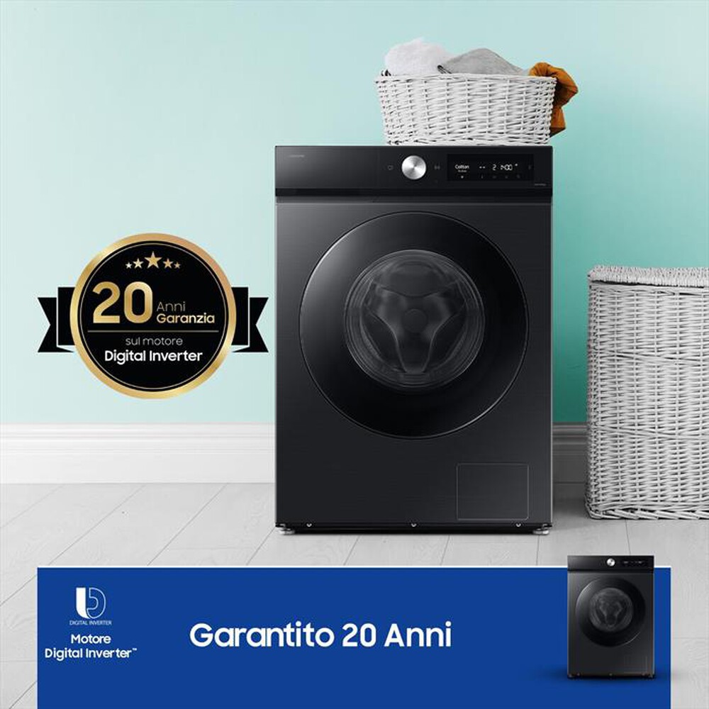 "SAMSUNG - Lavasciuga WD11DB7B85GBU3 11/6 Kg Classe A-nera con oblò e display nero"