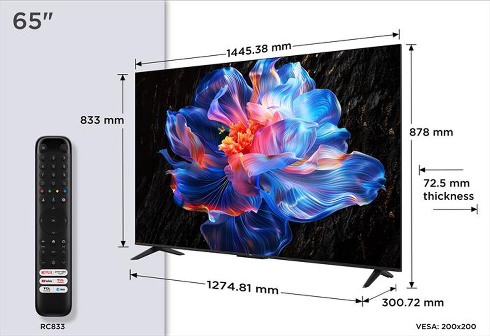"TCL - Smart TV LED UHD 4K  65\" 65P69K-Nero"