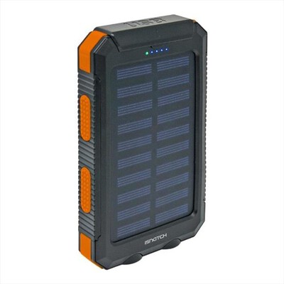 ISNATCH - S08 - POWER BANK A ENERGIA SOLARE 8000MAH-Nero/Arancio