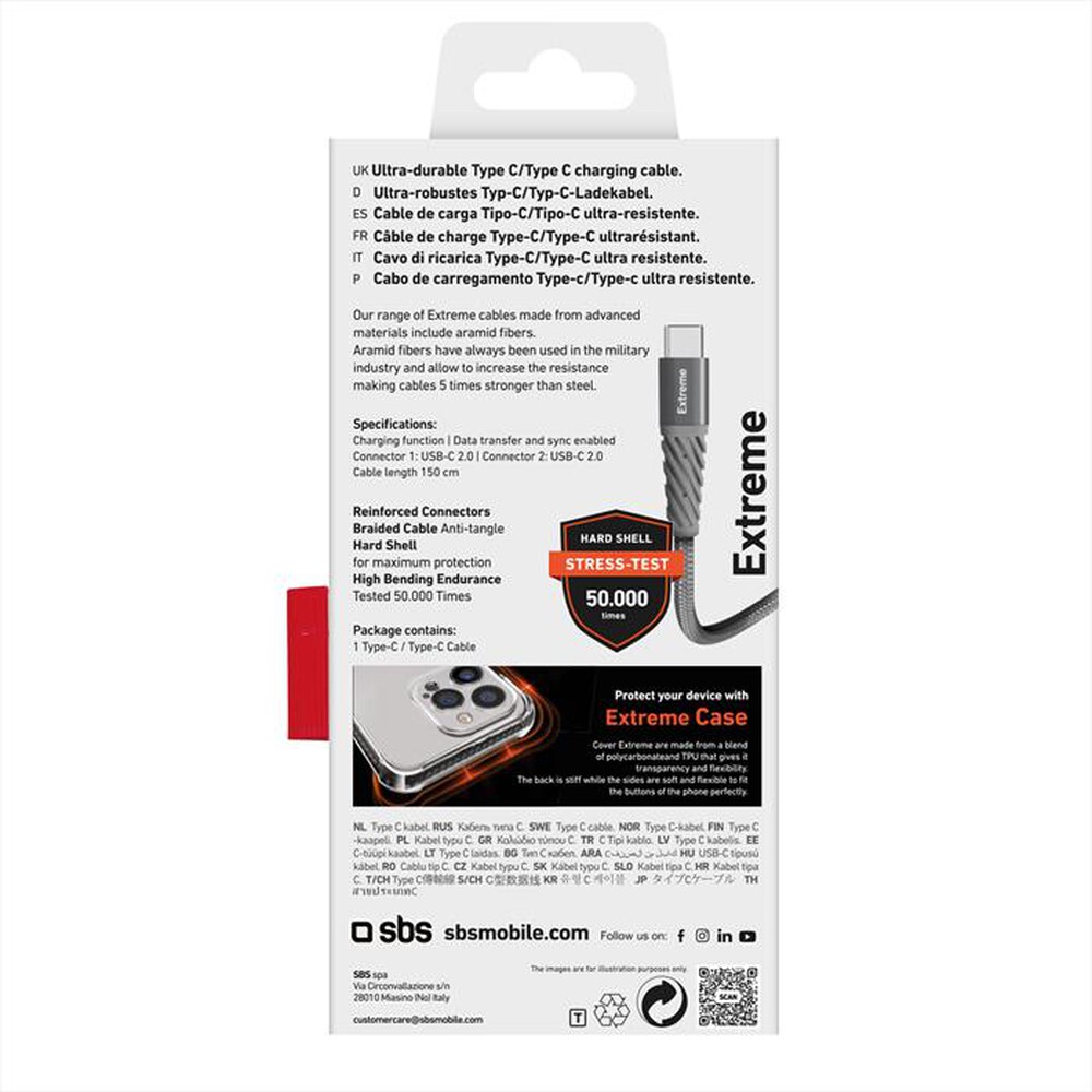 "SBS - Cavo USB TECABLEUNRELTCCK-Grigio"