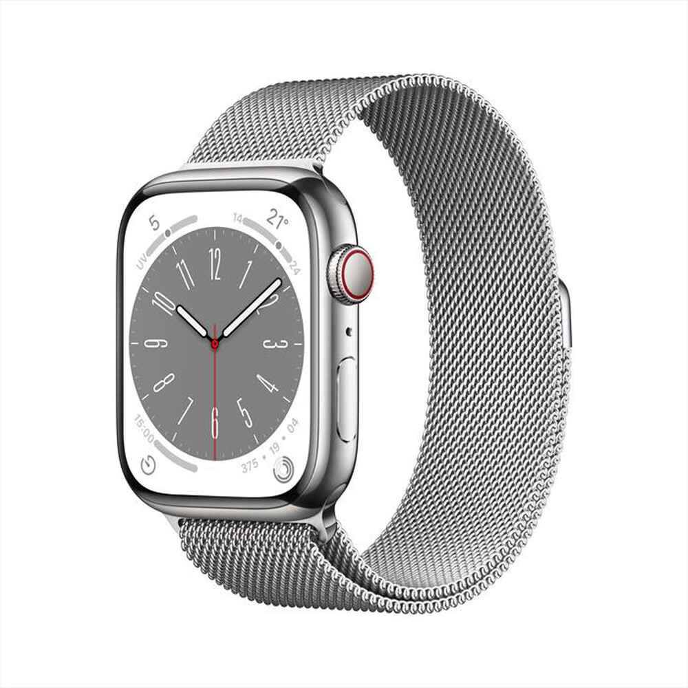 "APPLE - Watch Series 8 GPS + Cellular 45mm Acciaio-Argento Milanese"