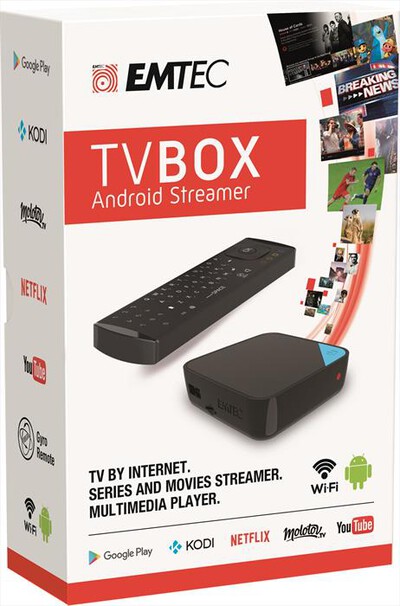 EMTEC - TV Box Streamer Google Certificato - NERO / BLU