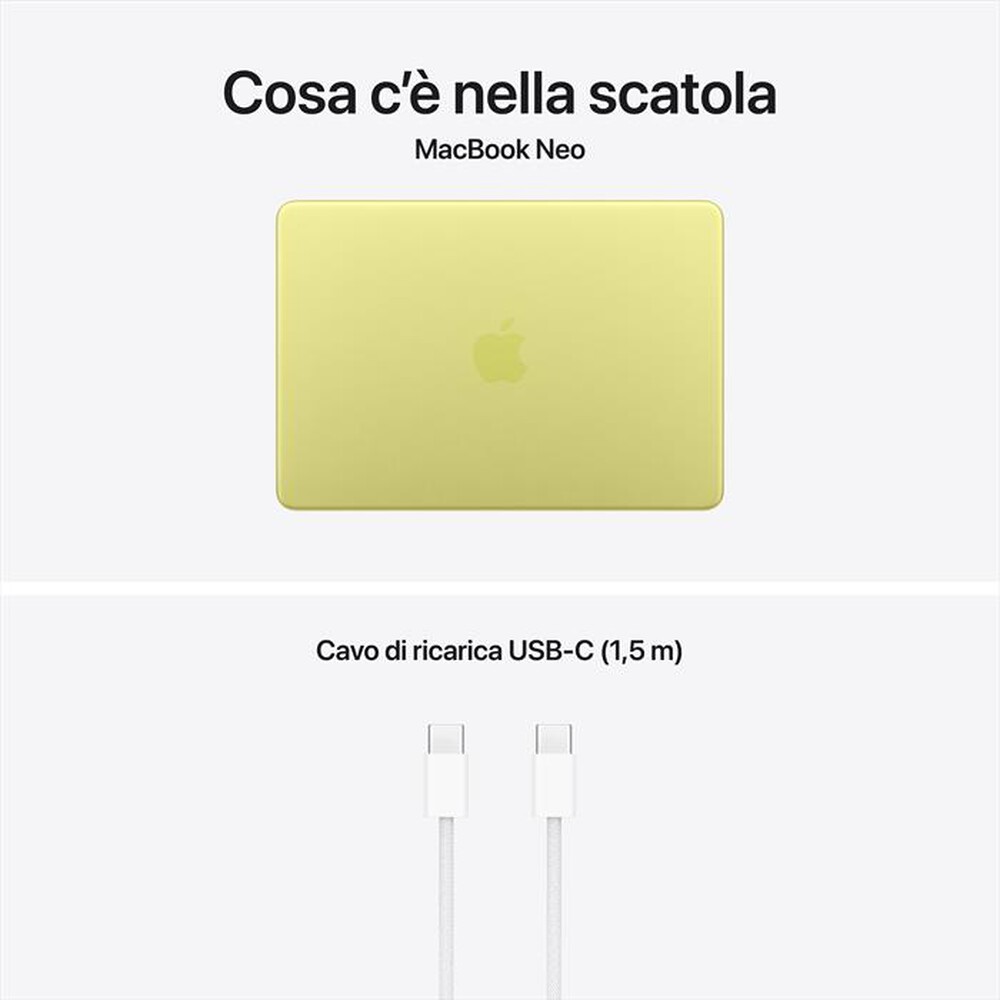 Immagine del prodotto APPLE - MacBook Neo 13" A18 Pro Core 6 CPU 5 GPU 8GB 512GB-Giallo agrume