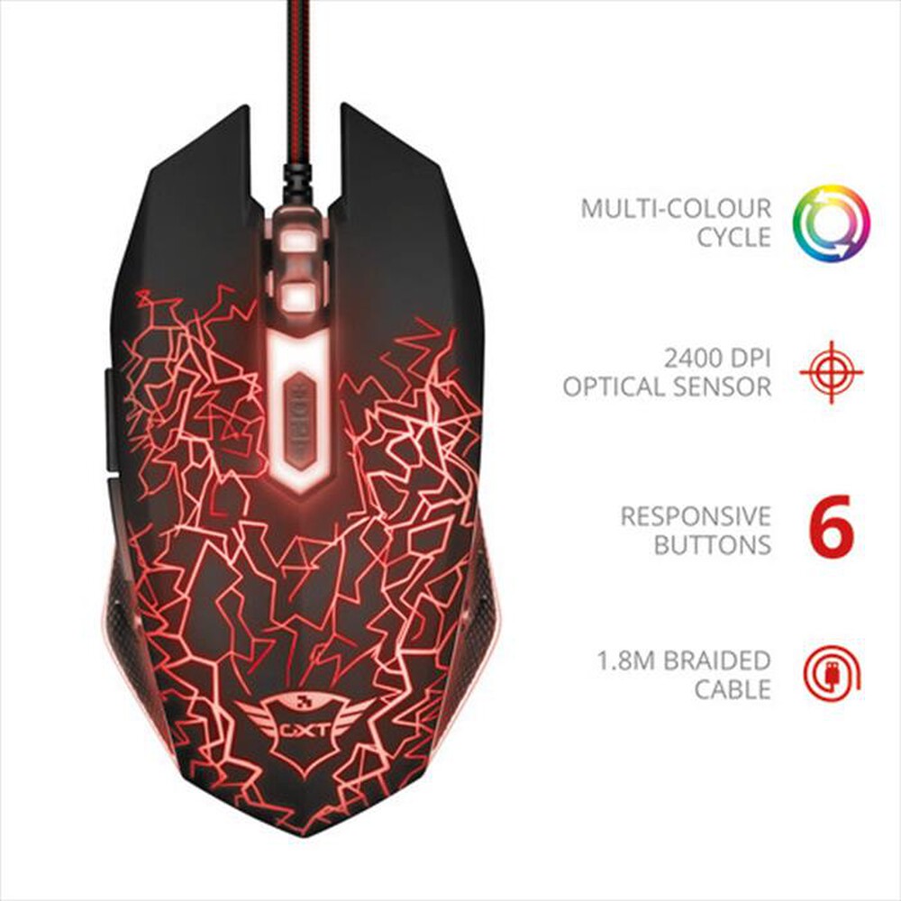 "TRUST - GXT105 GAME MSE-Black/Red"