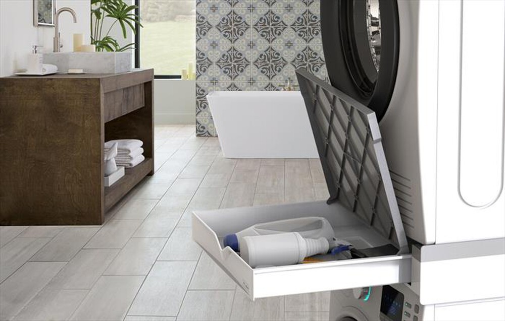 "MELICONI - Kit sovrapposizione lavatrice TORRE DUO-Tecnopolimero bianco e grigio"