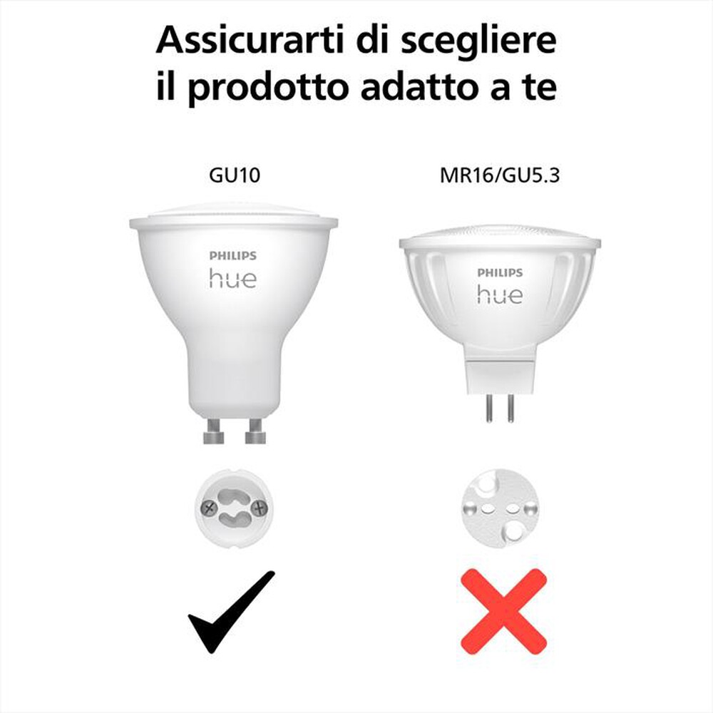 Immagine del prodotto PHILIPS - HUE FARETTO SMART COLOR GU10 3 PACK-Multicolore