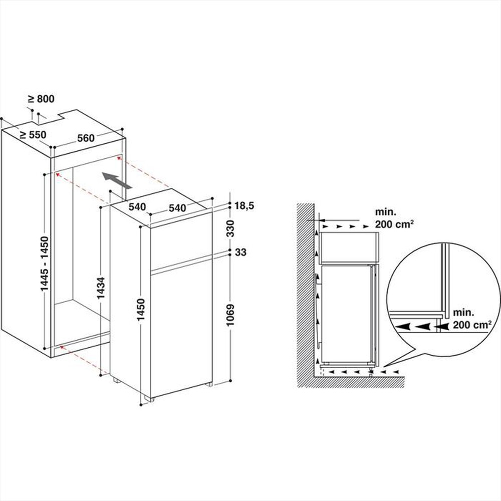 Immagine del prodotto INDESIT - Frigorifero incasso IN D 2040 AA Classe F 226lt