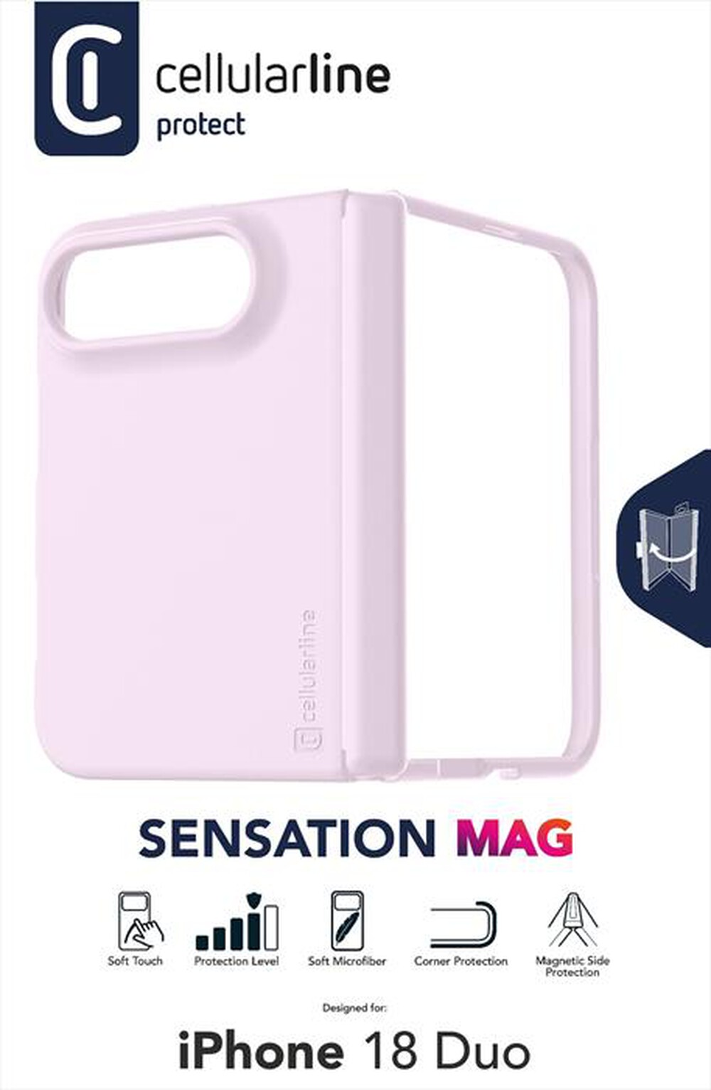 Immagine del prodotto CELLULARLINE - Cover SENSATION MAG per iPhone 18 Duo-Rosa