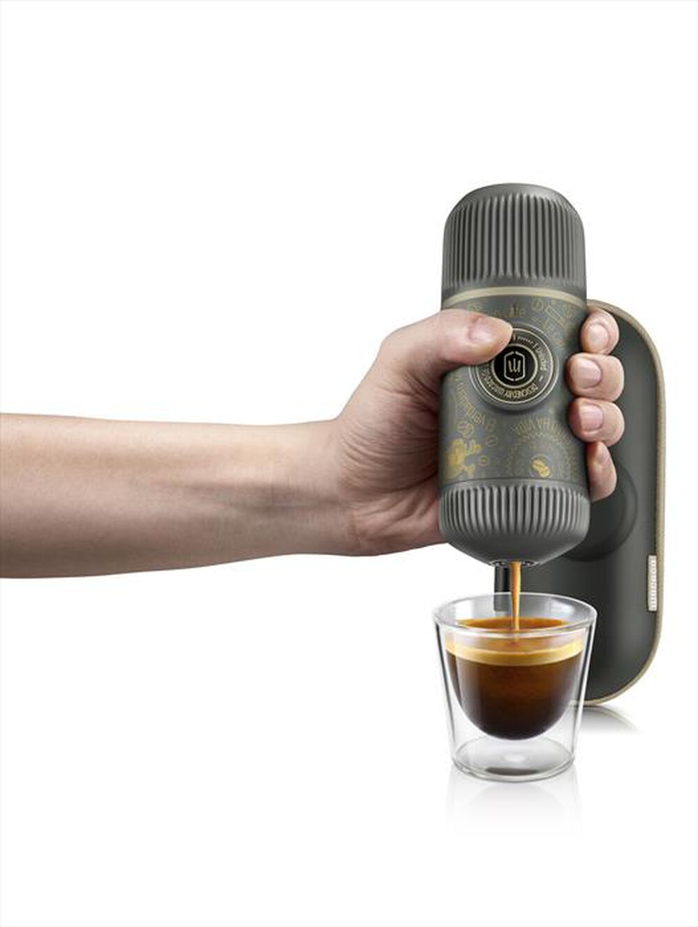 "WACACO - Macchina per caffè espresso NANOPRESSO+CASE-GRIGIO DARK SOUL"