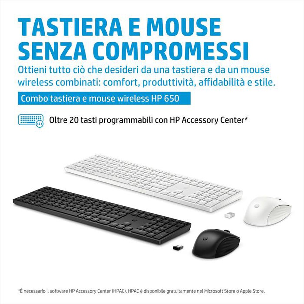 Immagine del prodotto HP - COMBO TASTIERA E MOUSE WIRELESS 650-Nero