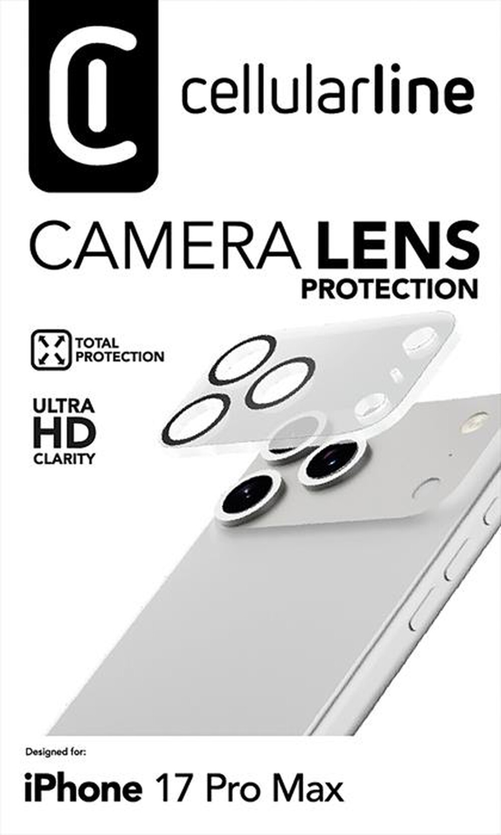 Immagine del prodotto CELLULARLINE - CAMERA LENS per IPHONE 17 PRO MAX-Trasparente