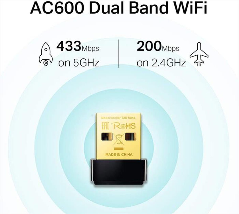 Immagine del prodotto TP-LINK - ADAPTER AC600 WI-FI USB NANO