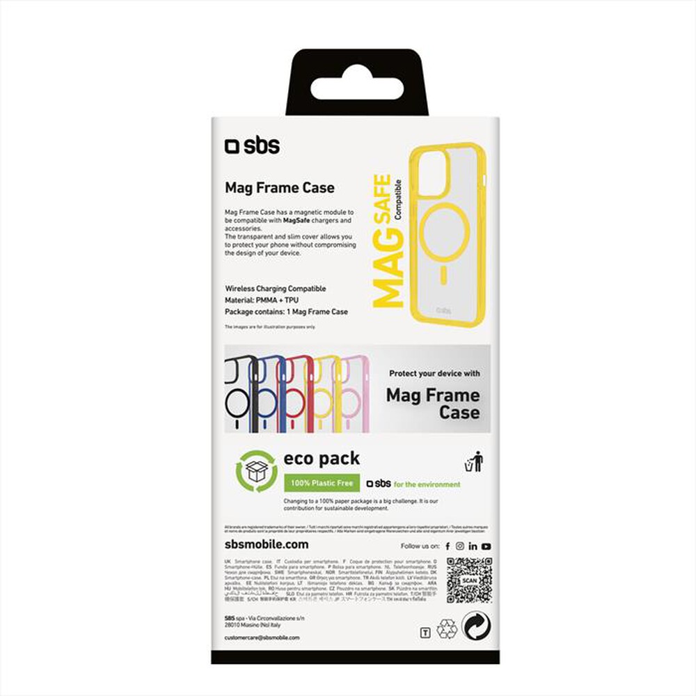 "SBS - Cover Mag Frame iPhone 16 Pro TEMAGCOLIP1661PY-Giallo"