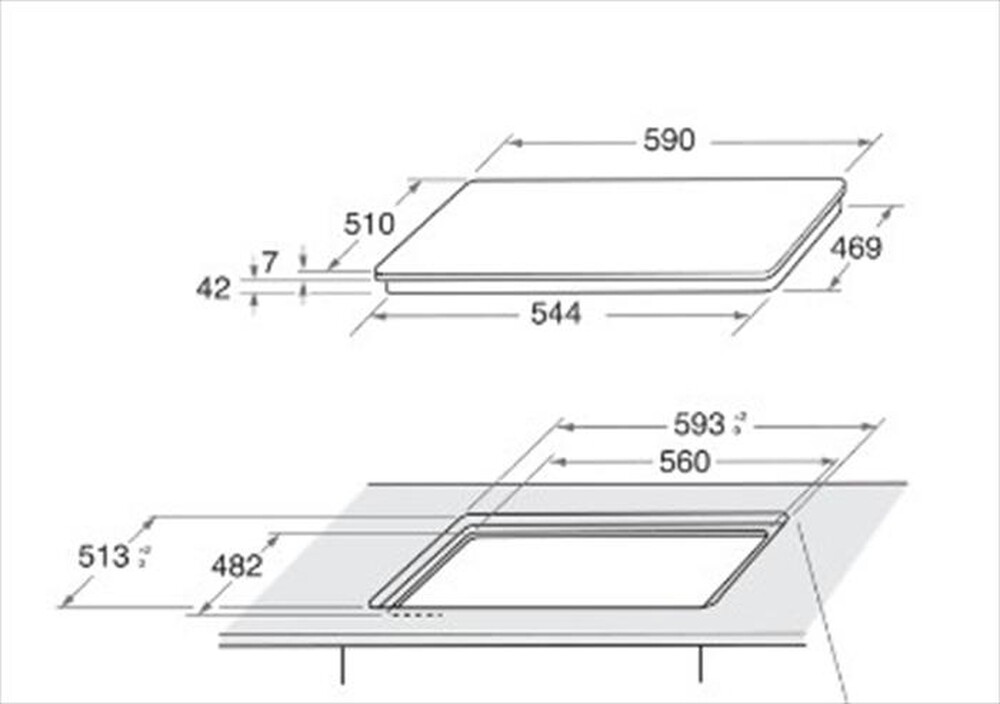 "INDESIT - Piano cottura a gas ING 61T/TD 4 fuochi 59cm-Tortora"