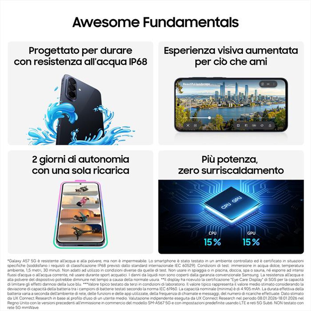 Immagine del prodotto SAMSUNG - Smartphone Galaxy A57 5G 256GB-Awesome Navy