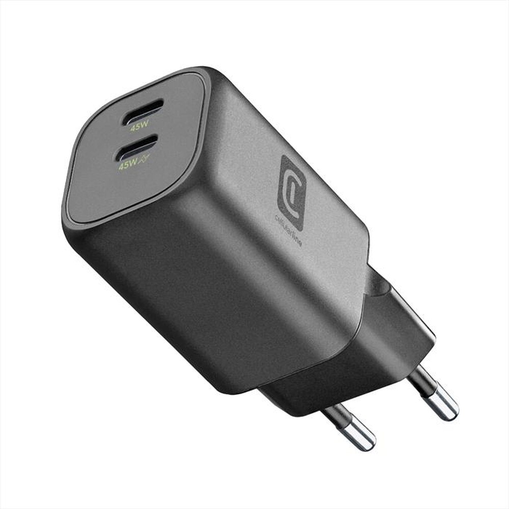 Immagine del prodotto CELLULARLINE - Caricatore da rete GAN+ 45 W DOPPIA PORTA USB-C-Nero