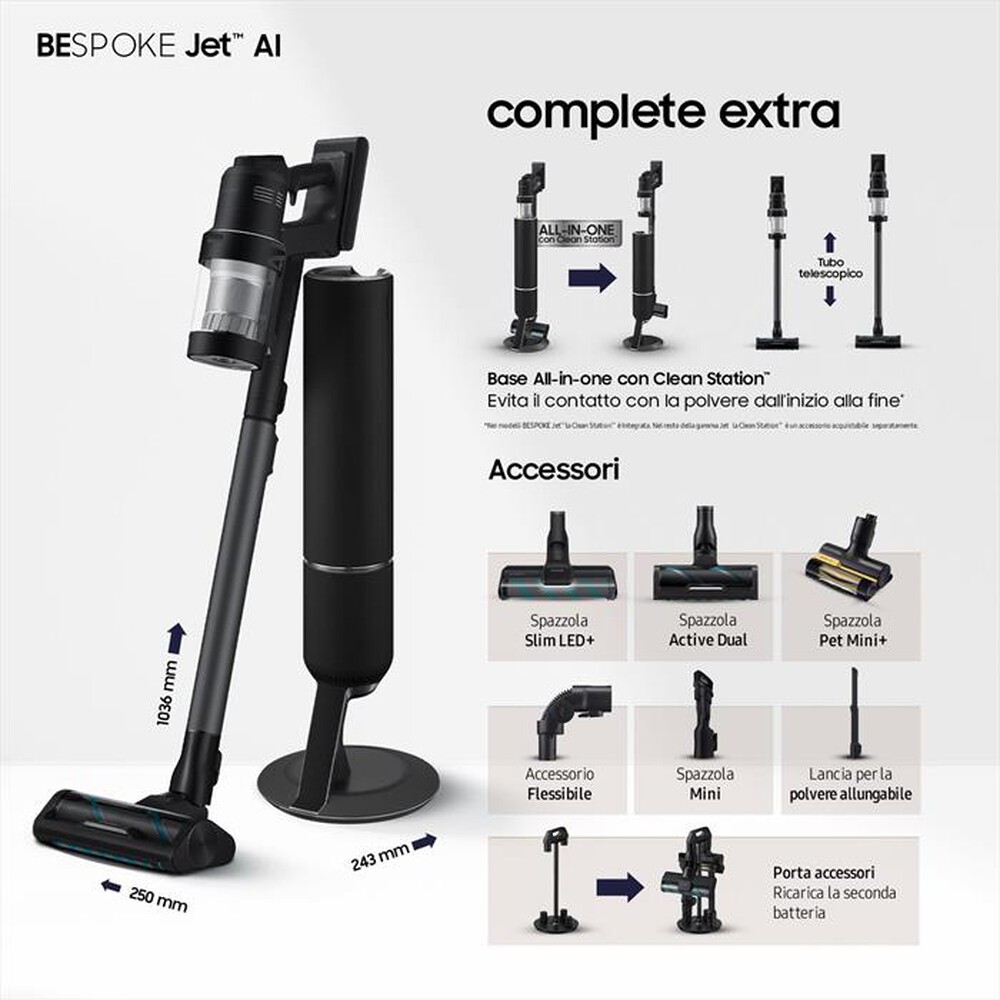 "SAMSUNG - BESPOKE JET AI COMPLETE EXTRA VS28C9784QK-Satin Black"