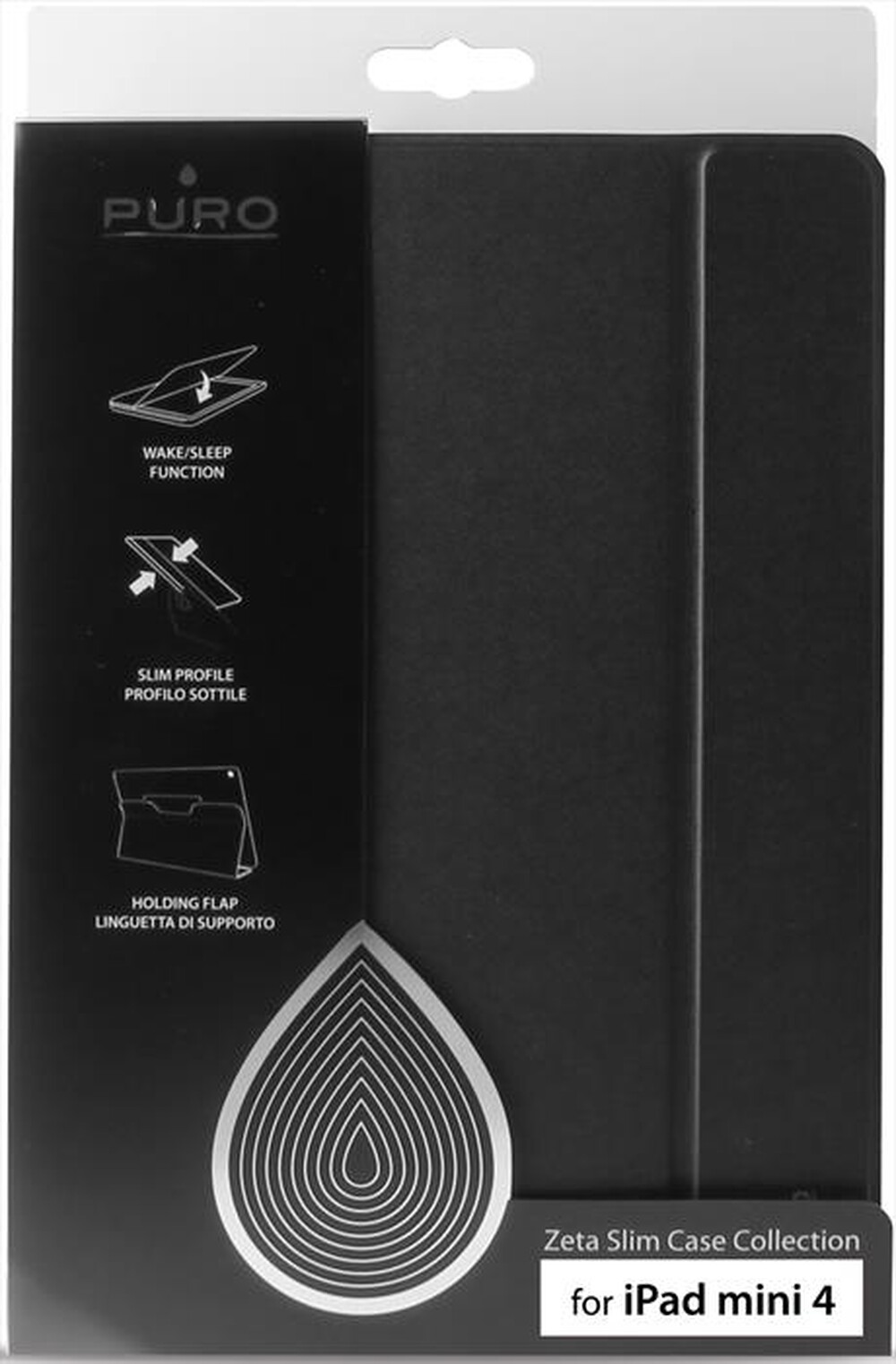 "PURO - MINIIPAD4ZETASBLK - CUSTODIA \"ZETA SLIM\" iPAD-Nero"