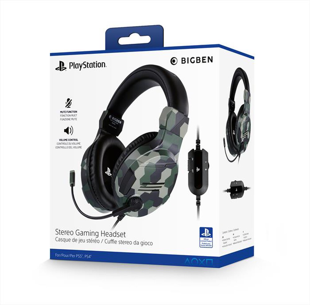 "BIG BEN - CUFFIE GAMING STEREO V3 CAMO PS5-Camouflage Green"