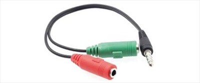 GBC - SMARTPHONE DUAL AUDIO - ADATTATORE 3,5MM 4 POLI SP-Nero/Verde/Rosso,  GBC - SMARTPHONE DUAL AUDIO - ADATTATORE 3,5MM 4 POLI SP-Nero/Verde/Rosso