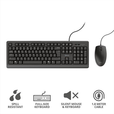 TRUST - PRIMO KEYBOARD AND MOUSE SET IT-Black