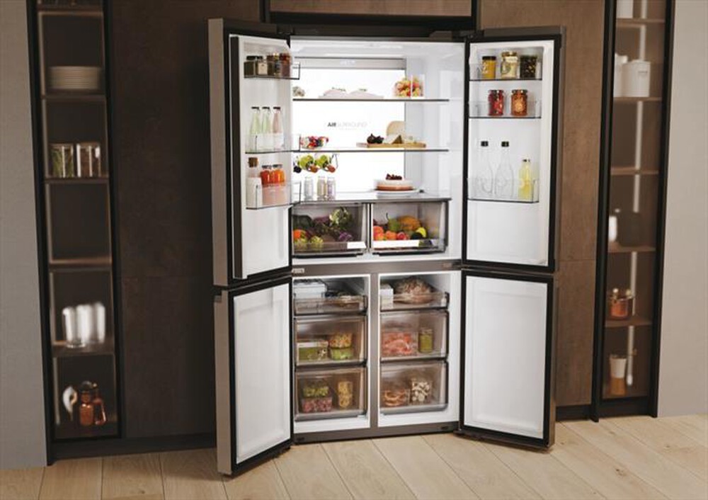 "HAIER - Frigorifero 4 porte HCR79F19ENMM Classe E 646 lt-Platino, Acciaio inossidabile"