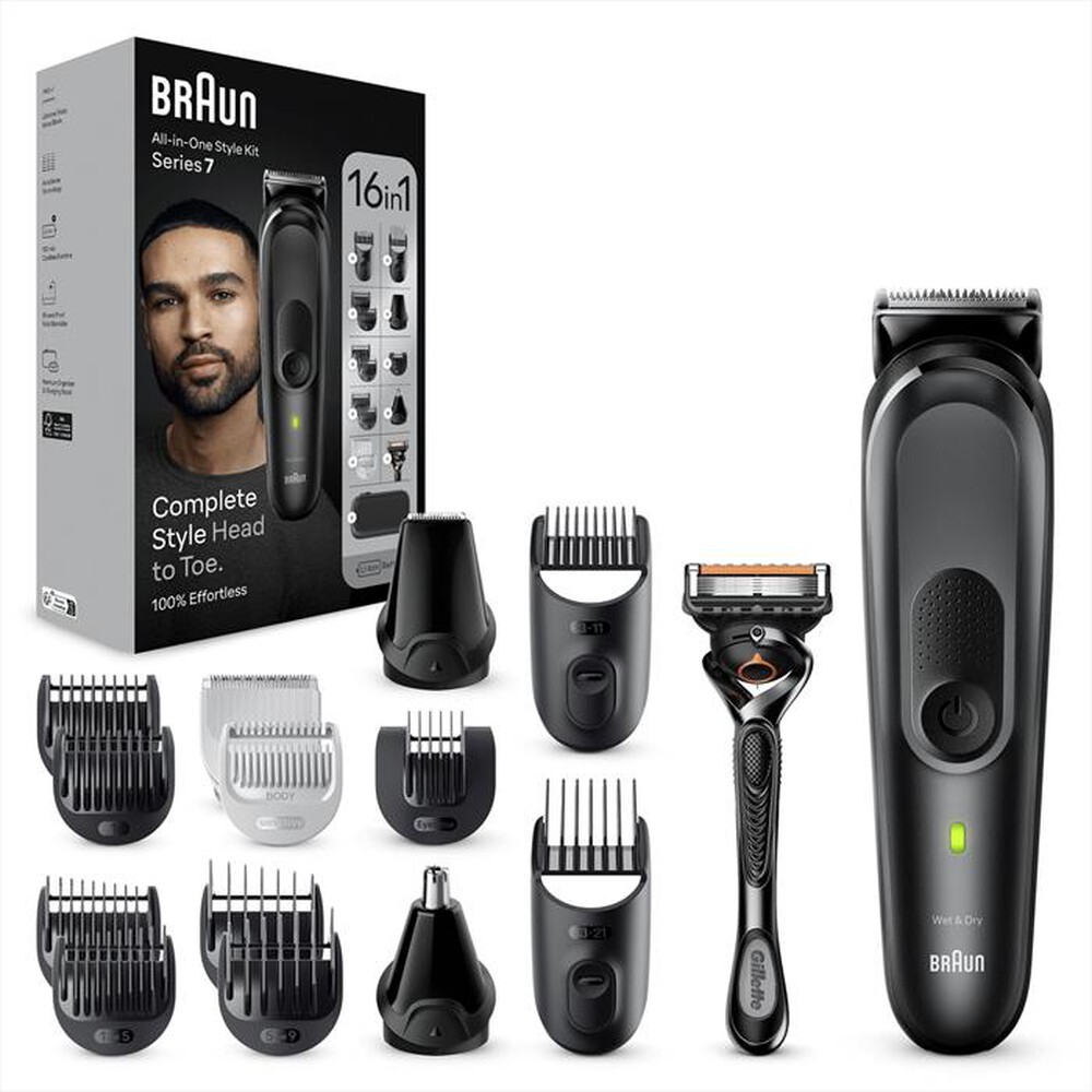 "BRAUN - Regolabarba MGK7470-NERO OPACO"