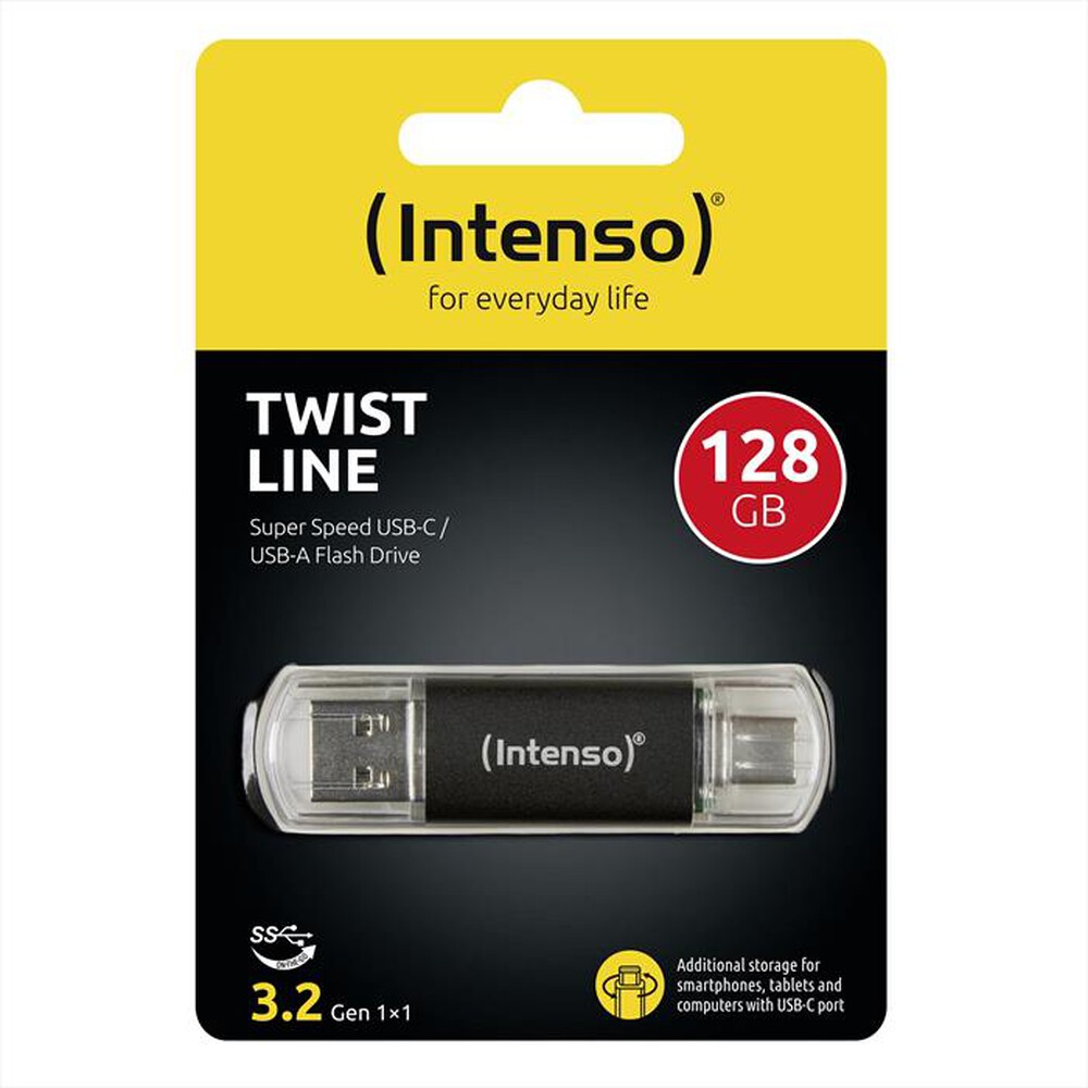Immagine del prodotto INTENSO - INTENSO USB DRIVE 3.2 TWIST LINE 128 GB-NERO/GRIGIO