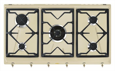 SMEG - Piano cottura a gas SRV896POGH 5 fuochi 88,5cm-Panna