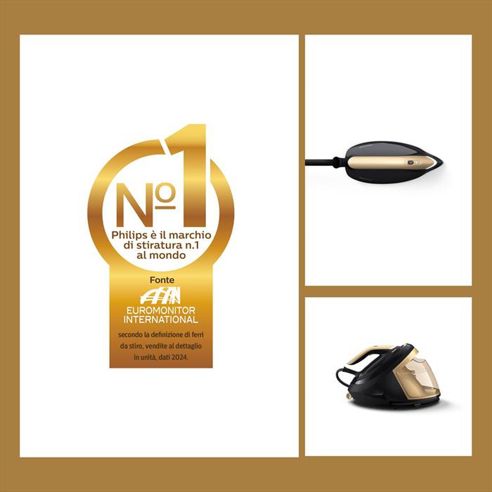 "PHILIPS - Sistema stirante PERFECTCARE SERIE 8000 PSG8140/80-Nero/Oro"