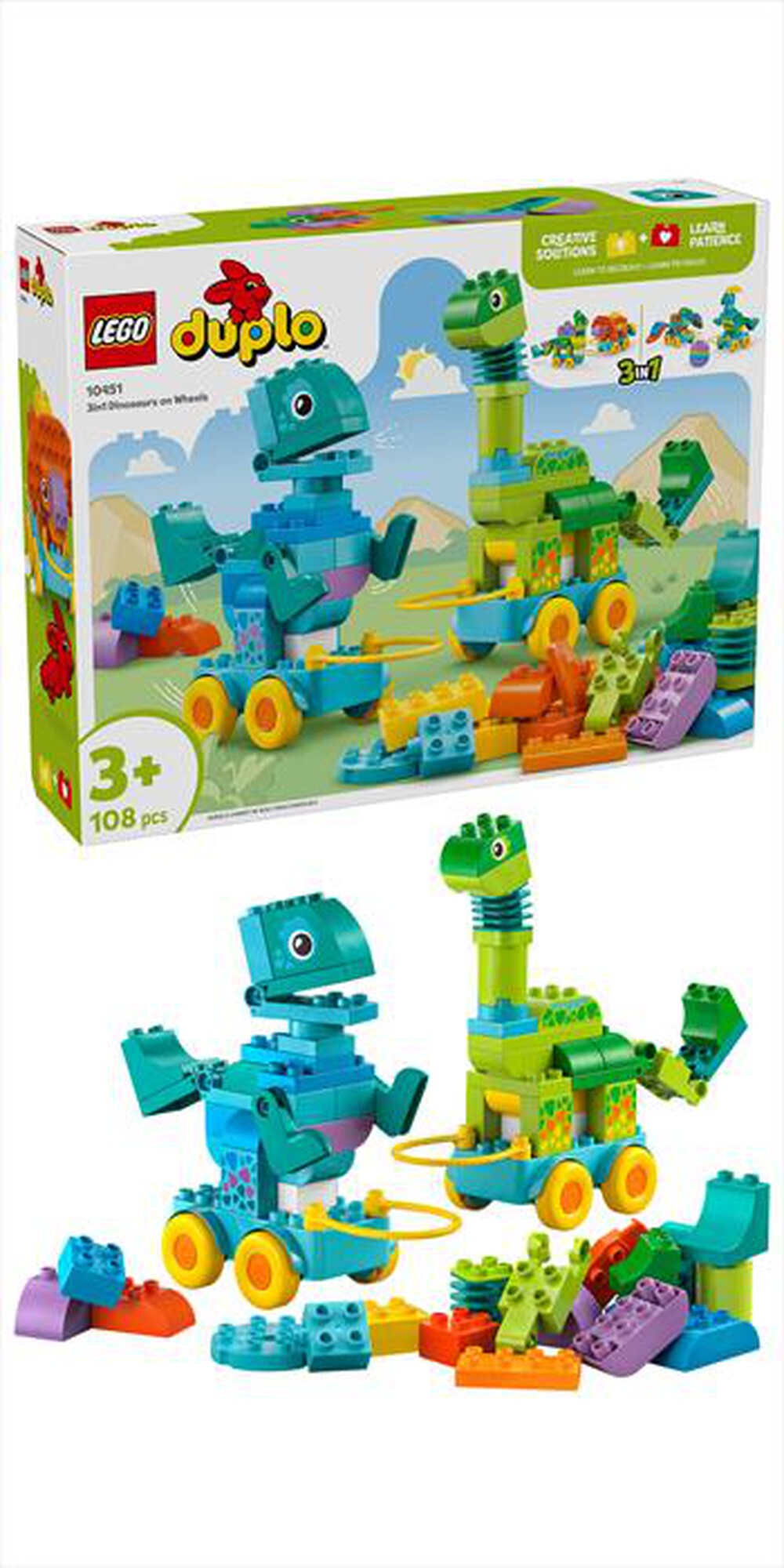 "LEGO - DINOSAURI SU RUOTE 3 IN 1-,"