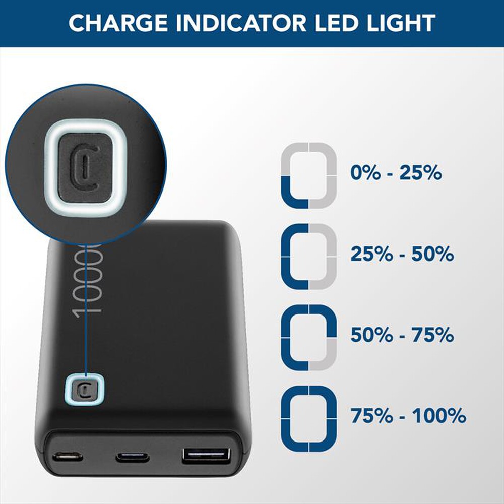 Immagine del prodotto CELLULARLINE - Power Bank ESSENCE TURBO 10000-Nero