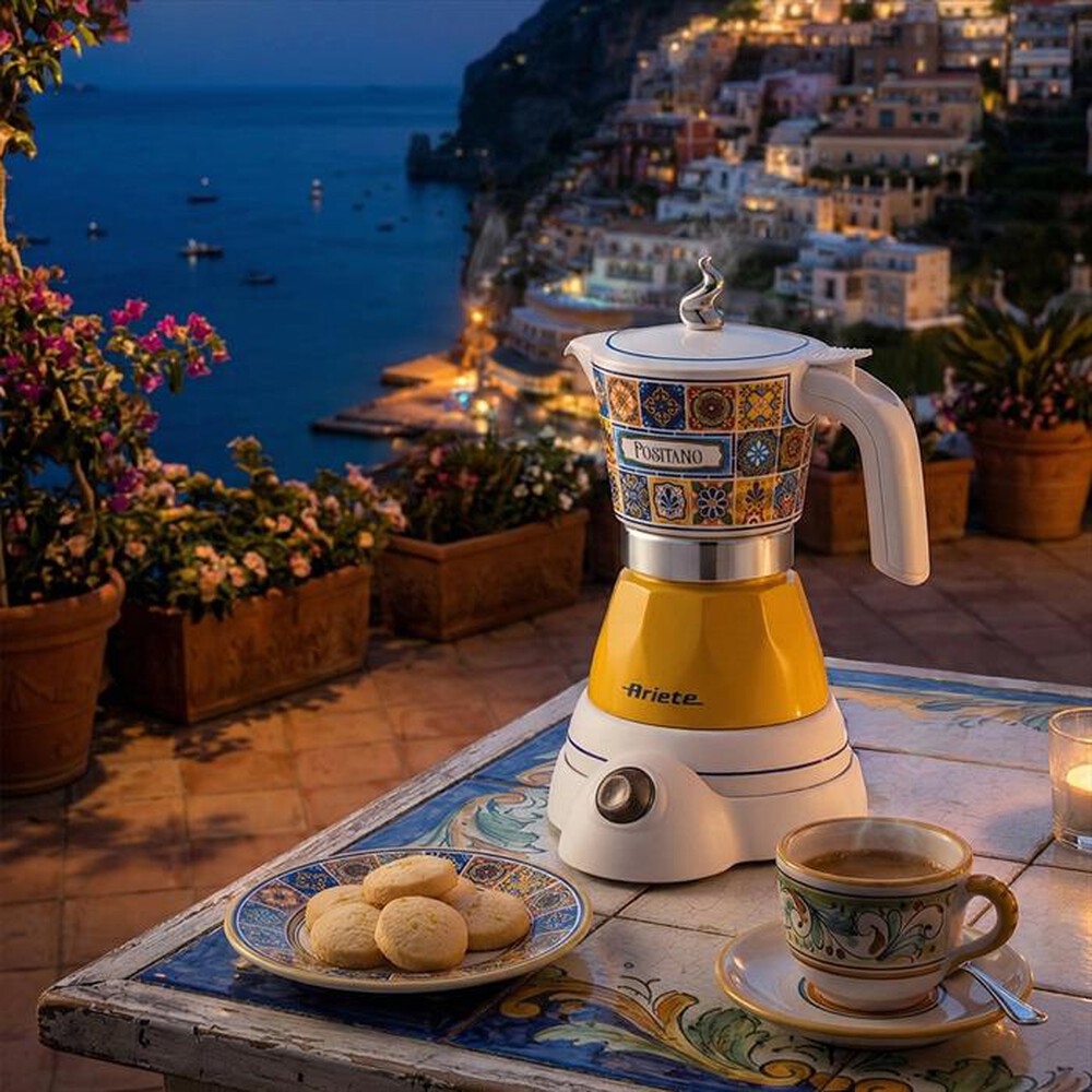 Immagine del prodotto ARIETE - Moka elettrica 1358A CAF ARIETE "POSITANO" INT-Bianco, Giallo