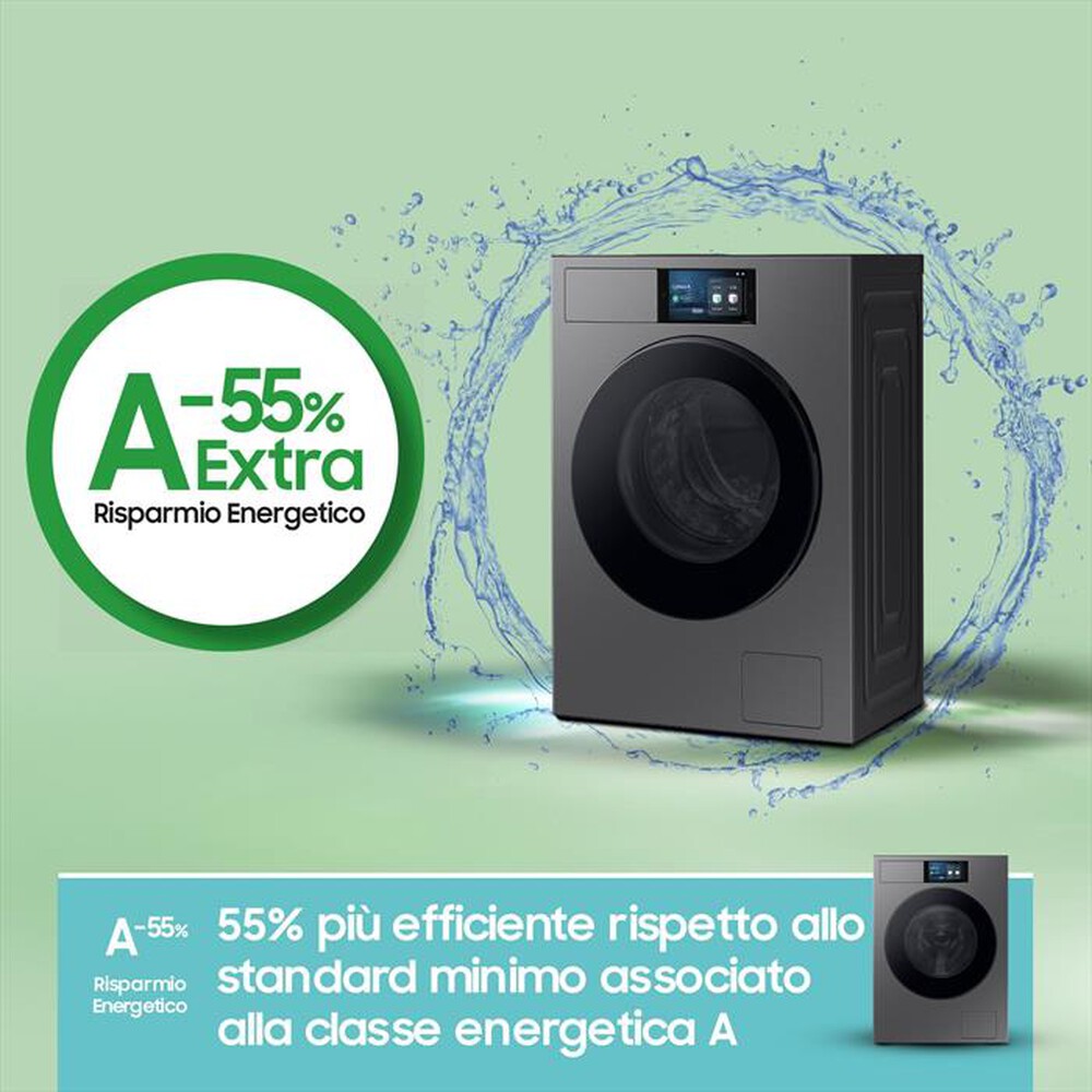 Immagine del prodotto SAMSUNG - Lavatrice WF90F09C4SU3 9KG Classe A-Dark Silver Steel - oblò Nero