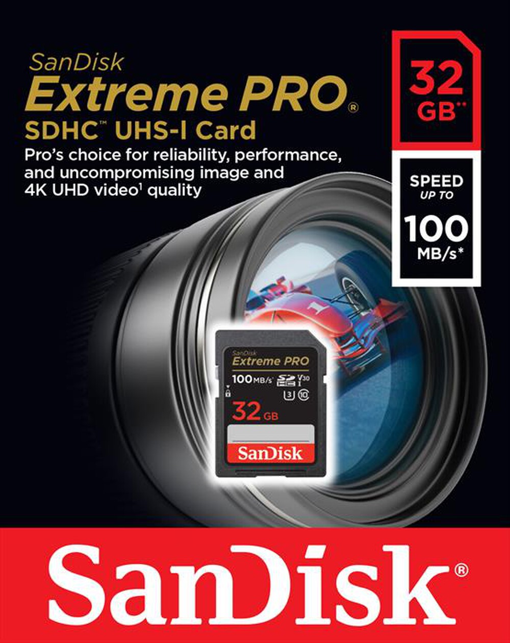 "SANDISK - Supporto SD EXTREME PRO V30 U3 32GB"