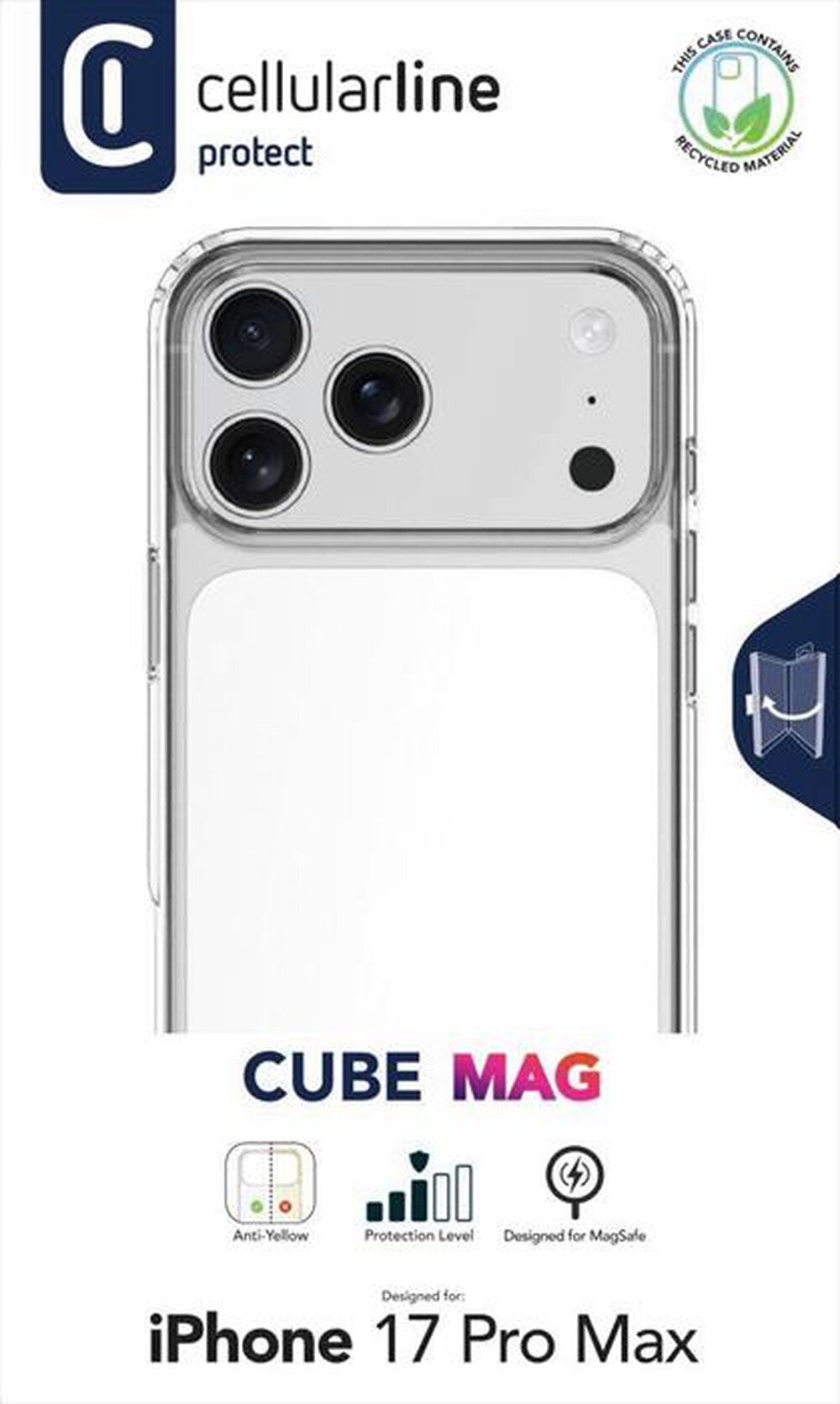 Immagine del prodotto CELLULARLINE - Custodia MagSafe CUBE MAG per iPhone 17 Pro Max-Bianco