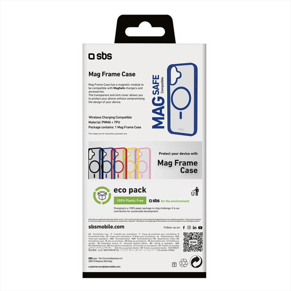 "SBS - Cover Mag Frame iPhone 16 TEMAGCOLIP1661B-Blu"