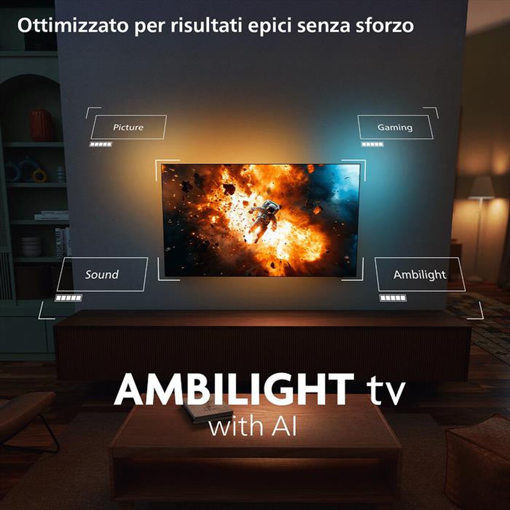 Immagine del prodotto PHILIPS - Smart TV QLED 4K 43" 43PQS8501/12-Black
