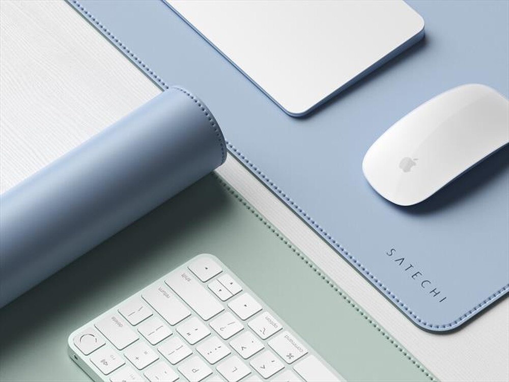 "SATECHI - DESKMATE - SOTTOMANO IN ECOPELLE-blu - verde"
