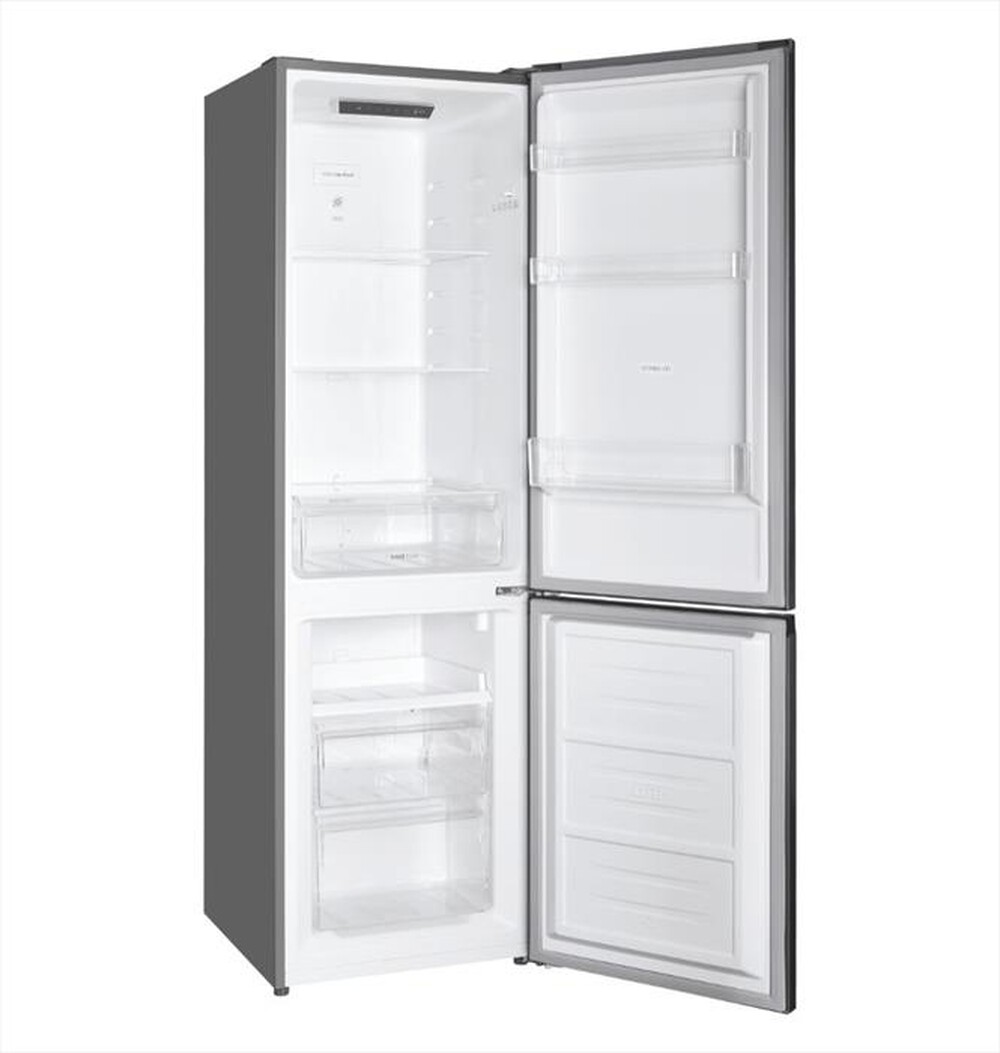 "CANDY - Frigorifero combinato CCH1T518EX Classe E 253 lt-Platino, Acciaio inossidabile"