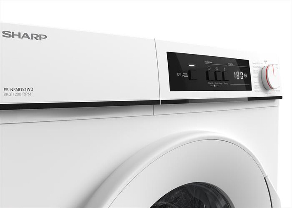 "SHARP - Lavatrice ES-NFA8121WD 8 Kg Classe D-Bianco"