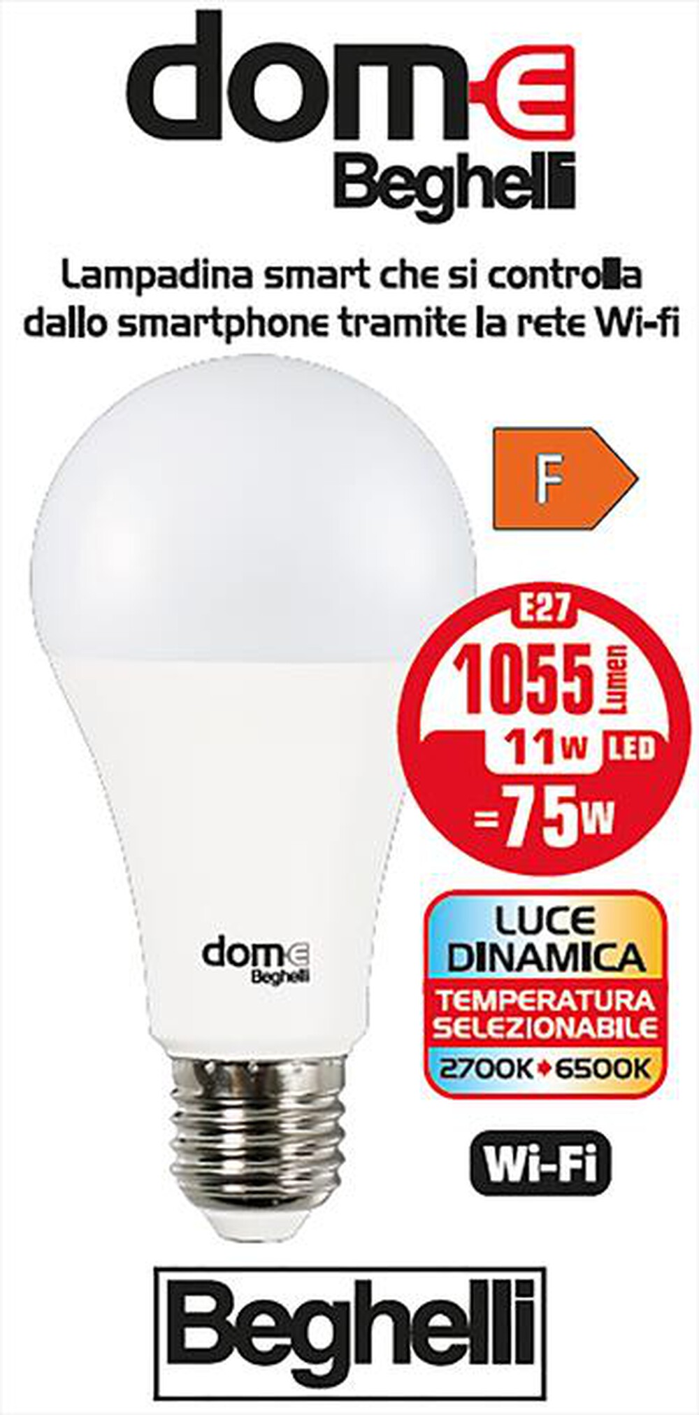"BEGHELLI - WIFI GOC 11W E27 DYNAMIC-Bianco"