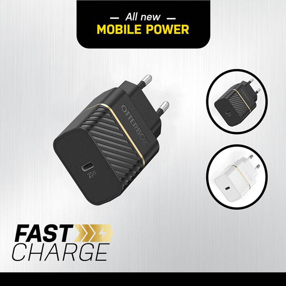 "OTTERBOX - CARICATORE DA MURO USB-C 20W-NERO"